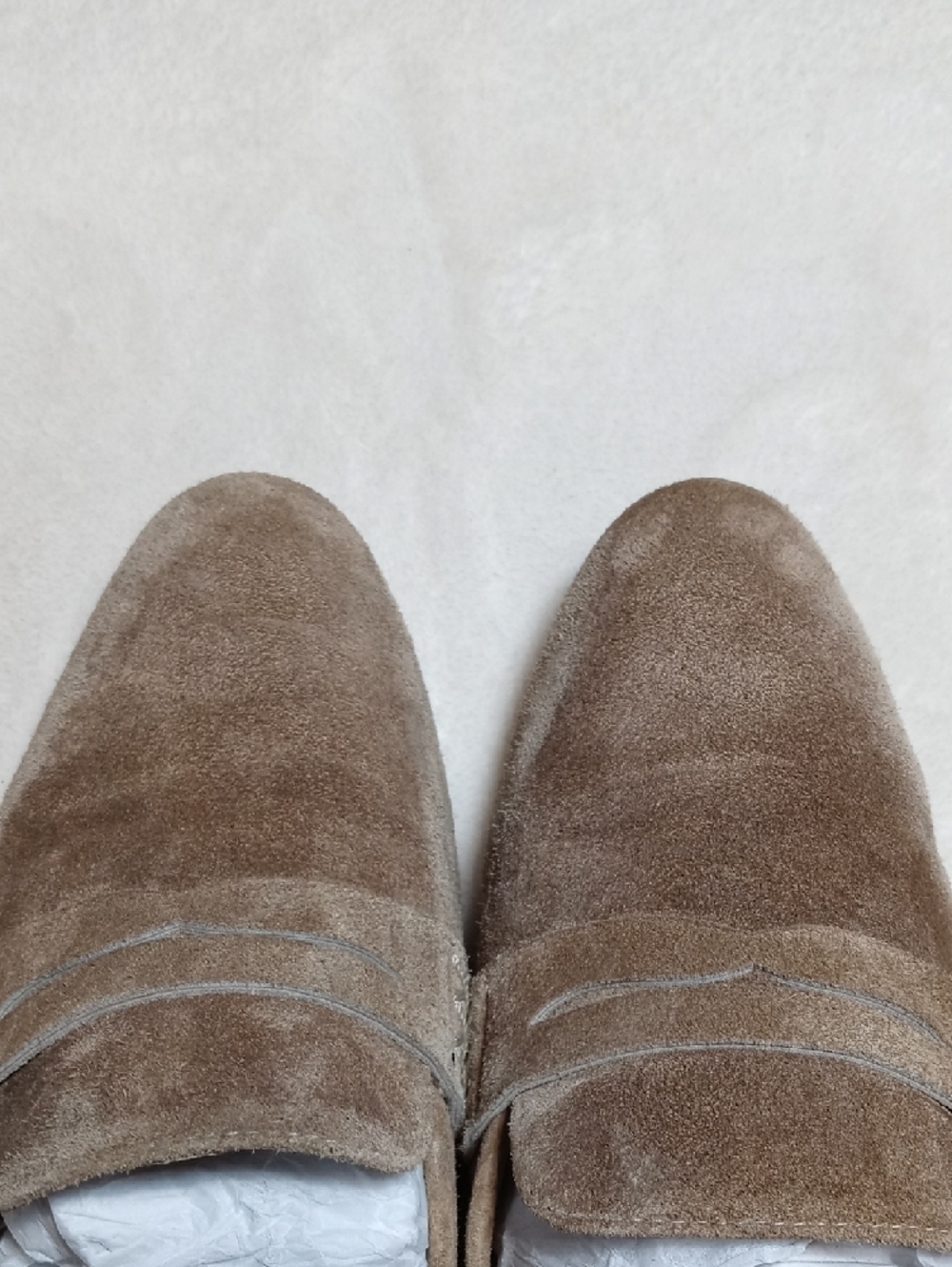 Margaux Men's Suede Penny Loafers in Taupe Brown Size 7 Men’s - Picture 7 of 9